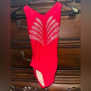 Lightning moves leotard with rhinestones EUC